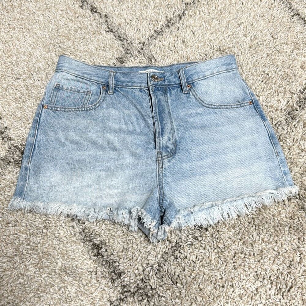 PacSun Vintage High Rise Button Fly Frayed Denim Shorts Size 30 - Picture 2 of 7